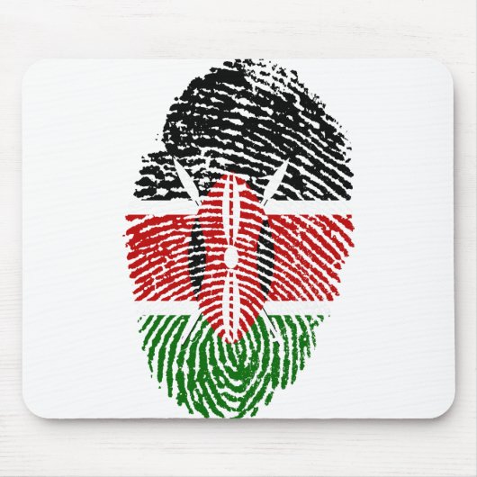 Kenia Flag Fingerprint Land Prioridentität Mousepad (Vorne)