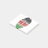 Kenia Flag Fingerprint Land Prioridentität Post-it Klebezettel (angewinkelt)