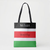 Kenia Flag, Hellschwarz, Rot und Grün Farben Tasche (Vorderseite)