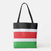 Kenia Flag, Hellschwarz, Rot und Grün Farben Tasche (Rückseite)
