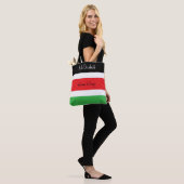 Kenia Flag, Hellschwarz, Rot und Grün Farben Tasche (Am Model)