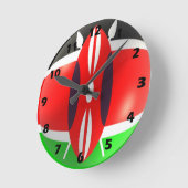 Kenia Flag Wall Clock Runde Wanduhr (Winkel)