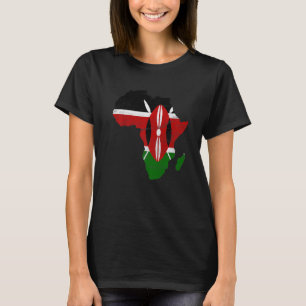 Kenia-Flagge Afrika Kontinent Silhouette Geschenk T-Shirt