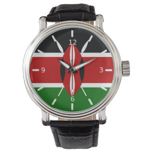 Kenia-Flagge Armbanduhr
