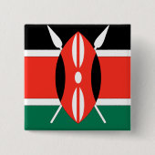 Kenia-Flagge Button (Vorderseite)