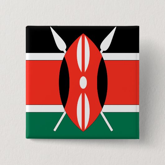 Kenia-Flagge Button (Vorderseite)