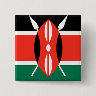 Kenia-Flagge Button