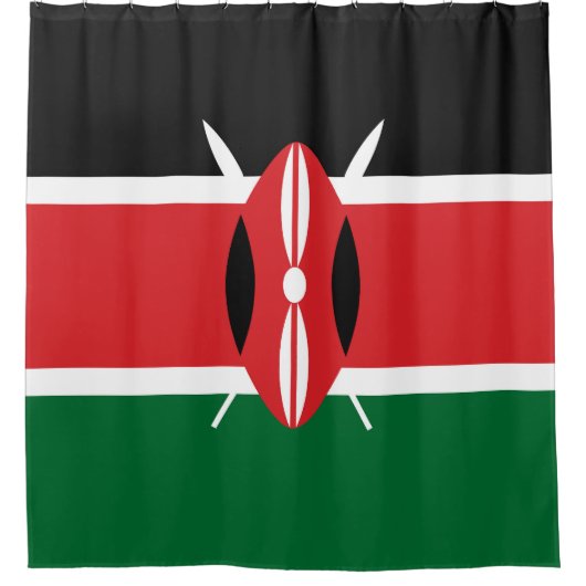Kenia-Flagge Duschvorhang (Vorderseite)