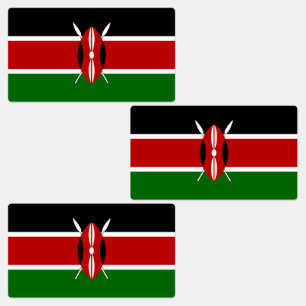 Kenia-Flagge Etiketten