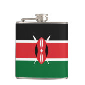 Kenia-Flagge Flachmann (Vorderseite)