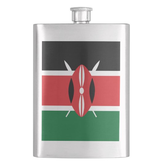 Kenia-Flagge Flachmann (Vorderseite)