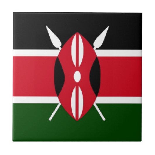 Kenia-Flagge Fliese (Vorderseite)