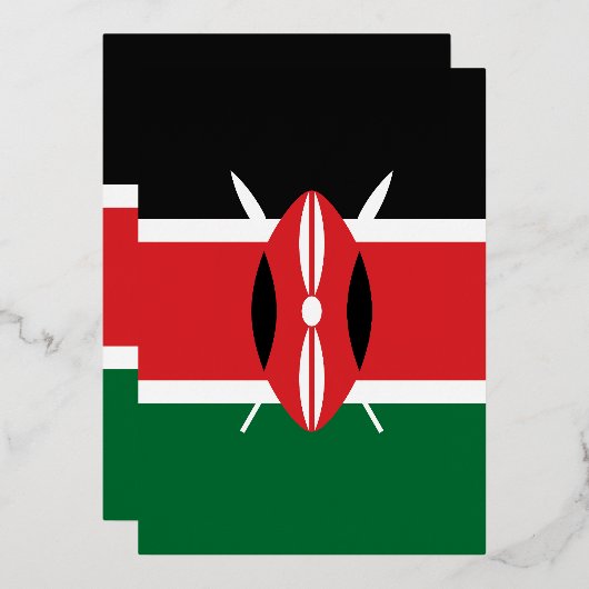 Kenia-Flagge Folieneinladung (Vorderseite/Rückseite)