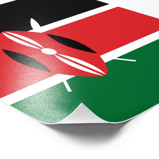 Kenia-Flagge Fotodruck (Ecke)