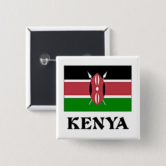 Kenia-Flagge, gekennzeichnet Button (Vorne & Hinten)
