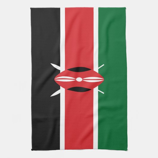 Kenia-Flagge Geschirrtuch (Vertikal)