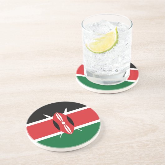 Kenia-Flagge Getränkeuntersetzer (Seite)