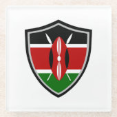 Kenia-Flagge Glasuntersetzer (Vorderseite)