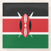 Kenia-Flagge Glasuntersetzer (Vorderseite)