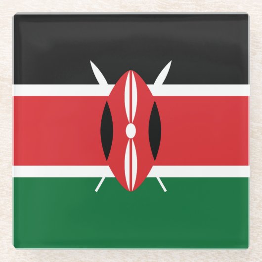 Kenia-Flagge Glasuntersetzer (Vorderseite)