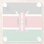 Kenia-Flagge Glasuntersetzer (Rückseite)