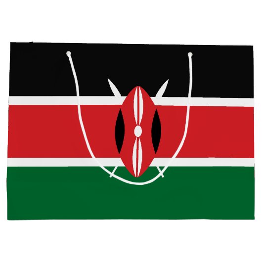 Kenia-Flagge Große Geschenktüte (Rückseite)