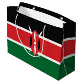 Kenia-Flagge Große Geschenktüte (Rückseite Schrägansicht)