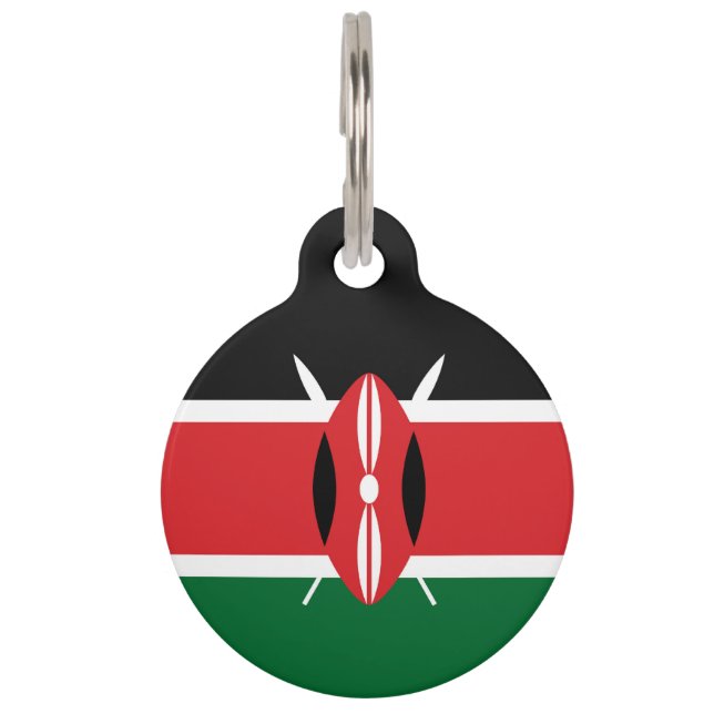 Kenia-Flagge Haustiermarke (Vorderseite)