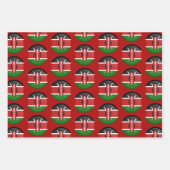 Kenia-Flagge, Herz und Kenianische Mode / Geschenk Geschenkpapier Set (Vorderseite 3)
