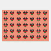Kenia-Flagge, Herz und Kenianische Mode / Geschenk Geschenkpapier Set (Vorderseite 2)