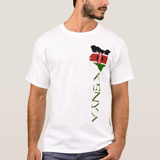 Kenia Flagge Karte T-Shirt (Vorderseite)