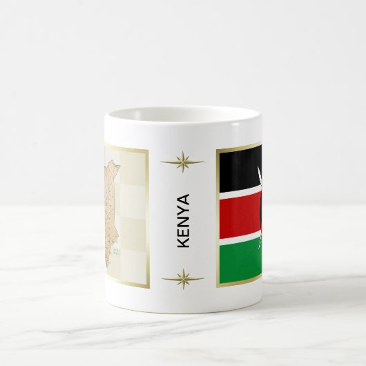Kenia-Flagge + Karten-Tasse Kaffeetasse (Mittel)