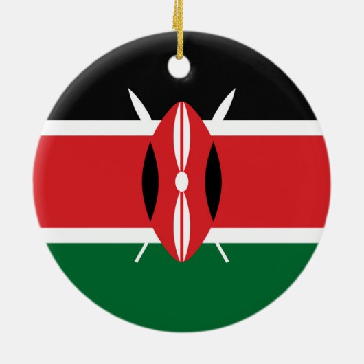 Kenia-Flagge Keramik Ornament (Hinten)