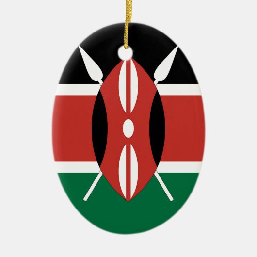 Kenia-Flagge Keramikornament (Vorne)