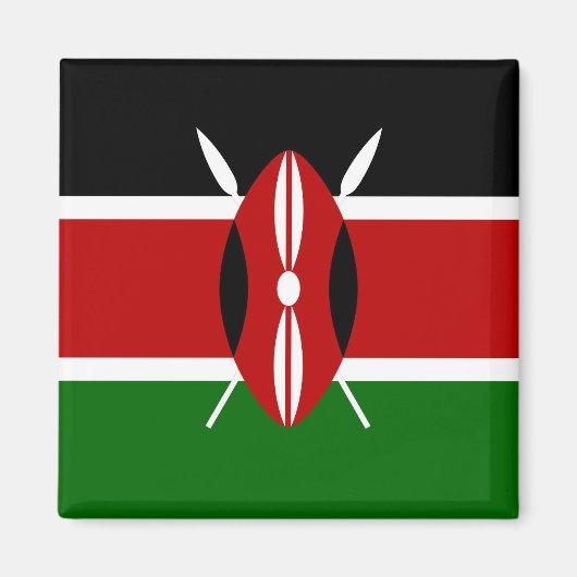 Kenia-Flagge-Magnet Quadrat Magnet (Vorne)