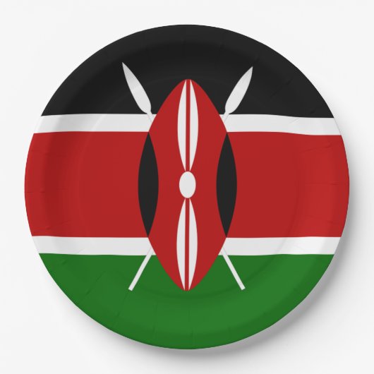 Kenia-Flagge   Pappteller (Vorderseite)