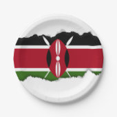 Kenia-Flagge Pappteller (Vorderseite)