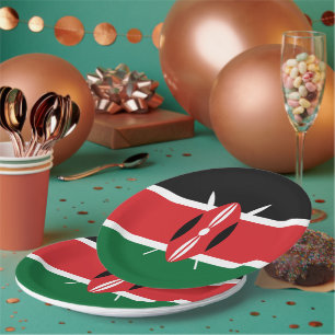 Kenia-Flagge Pappteller