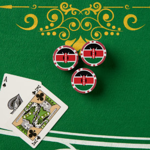Kenia-Flagge Pokerchips