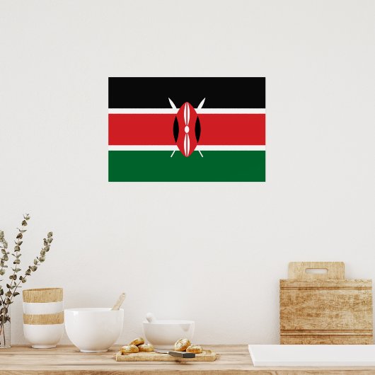Kenia-Flagge Poster (Küche)