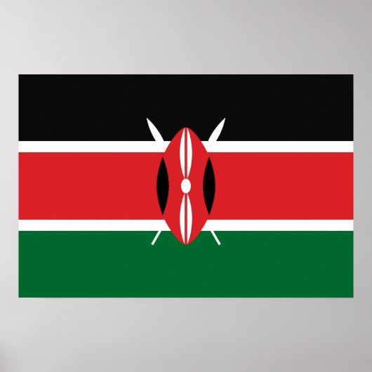 Kenia-Flagge Poster (Vorne)