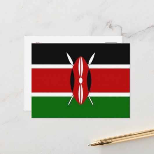 Kenia - Flagge - Postkarte (Vorderseite/Rückseite Beispiel)