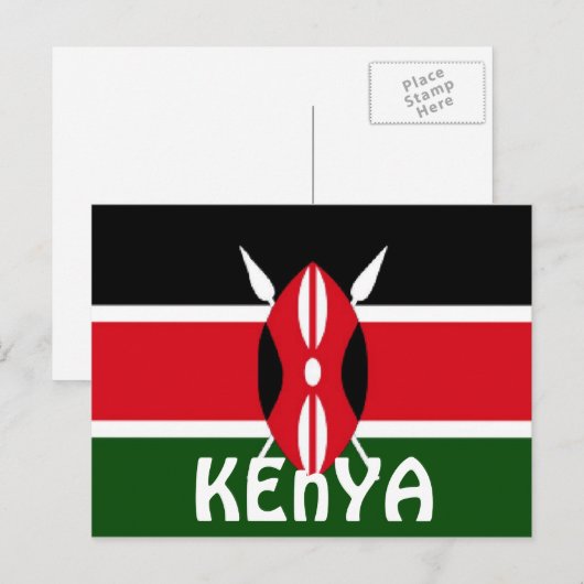 Kenia-Flagge Postkarte (Vorne/Hinten)