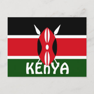 Kenia-Flagge Postkarte