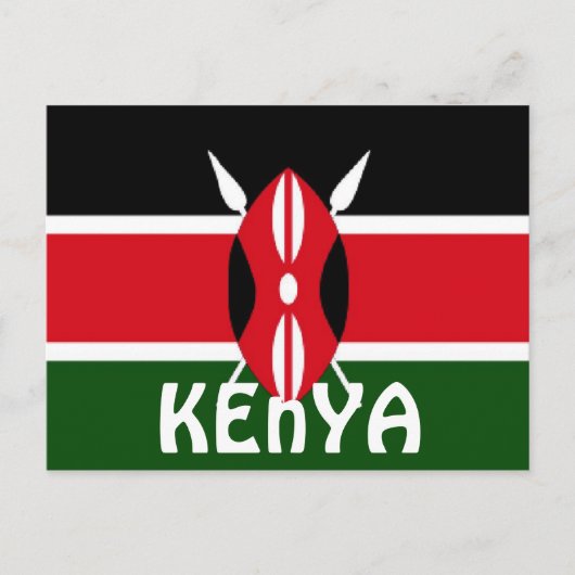 Kenia-Flagge Postkarte (Vorderseite)