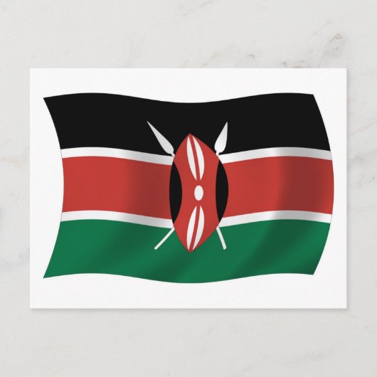 Kenia-Flagge Postkarte (Vorderseite)