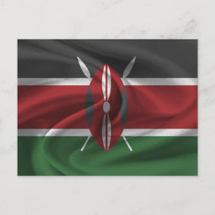 Kenia-Flagge Postkarte