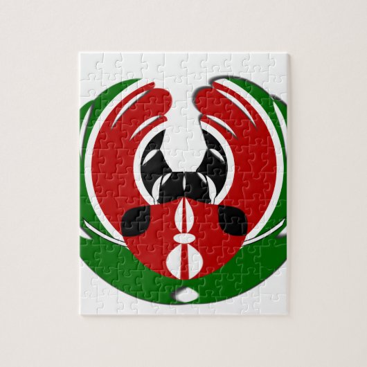 Kenia-Flagge Puzzle (Vertikal)