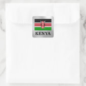 Kenia-Flagge Quadratischer Aufkleber (Tasche)
