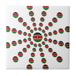 Kenia-Flagge Radialmuster: Patriotische Kunst & De Fliese